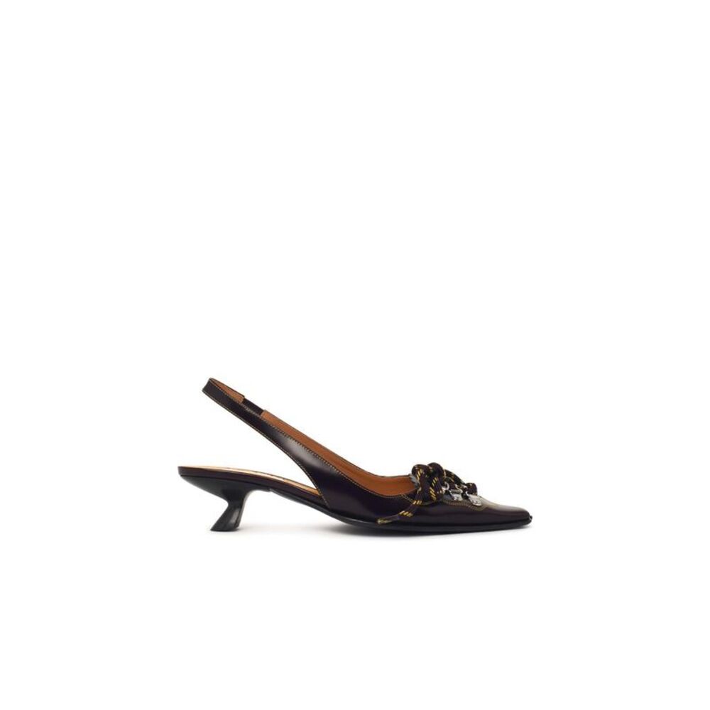 Marni Brown Leather Slingbacks Women
